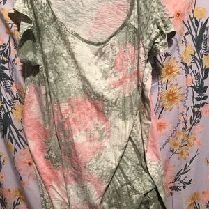 Floral Green and Pink Women's Top